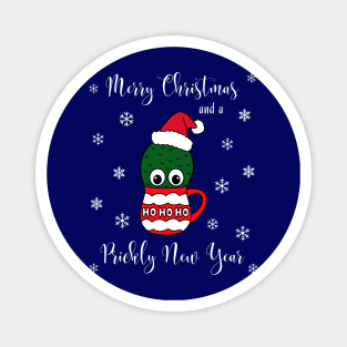 Merry Christmas And A Prickly New Year - Cactus With A Santa Hat In A Christmas Mug Magnet